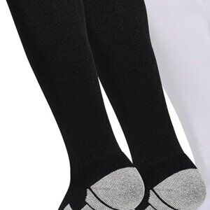 XL Cushioned Compression Knee High Sports Socks - 2 Pairs - Black